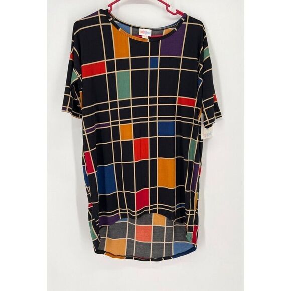 LuLaRoe Irma Tunic Top Womens Size XXS Colorblock Abstract Lot of 2 New - Picture 6 of 9